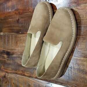 L.L. Bean Women's Slip-On Suede Loafers in Light Brown